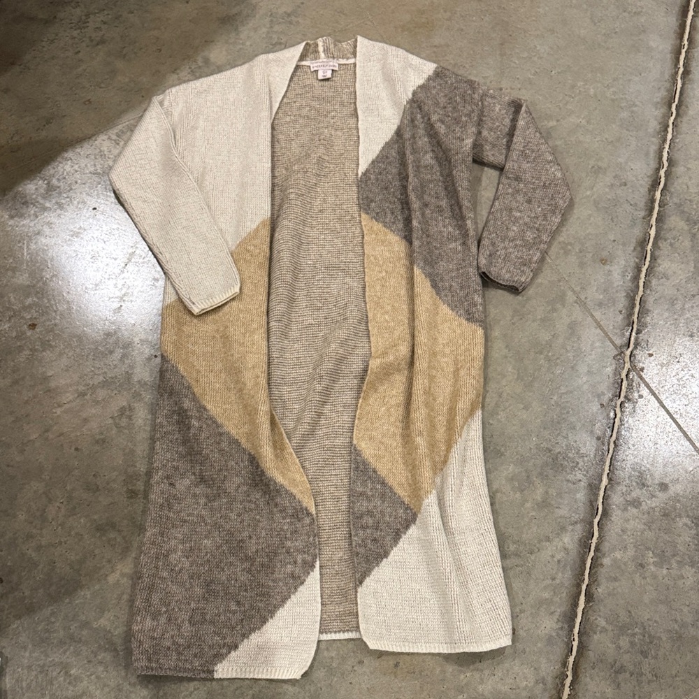 Colorblock Open Front Cardigan